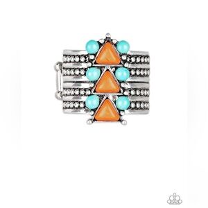 Turquoise, orange silver ring 🩵🧡